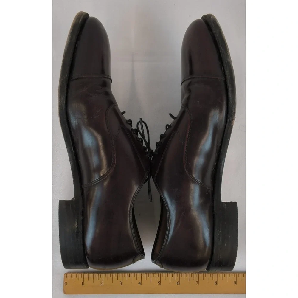 Johnston & Murphy Optima Dress Shoes Men's 10 D Cap Toe Burgundy Oxfords #W5266